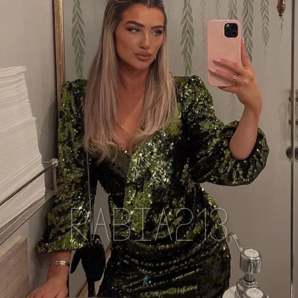 LAST 1!🔥ZARA SEQUIN WRAP DRESS - Picture 5 of 16